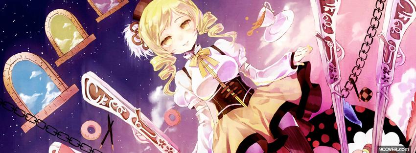 Photo manga blond girly girl Facebook Cover for Free