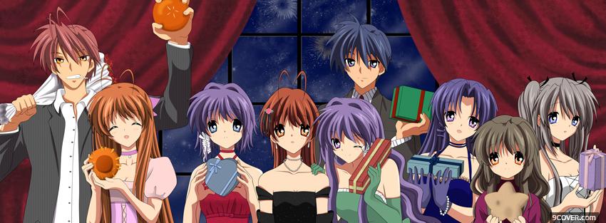 Photo manga clannad friends Facebook Cover for Free