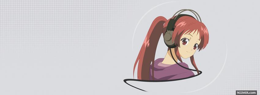 Photo listening to music rec manga Facebook Cover for Free