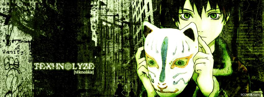 Photo manga texhnolyze cat mask Facebook Cover for Free