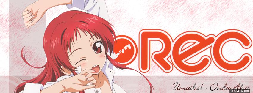 Photo rec anime red hair Facebook Cover for Free