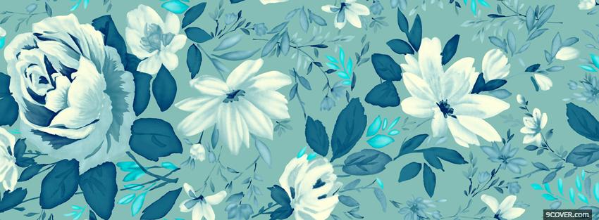 Photo blue and white flowers Facebook Cover for Free