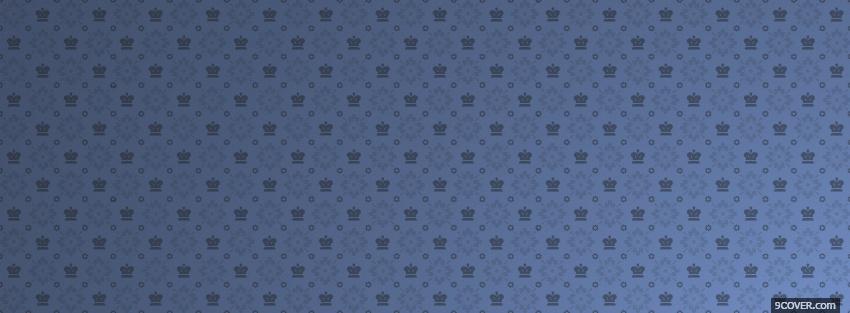 Photo blue crown pattern Facebook Cover for Free