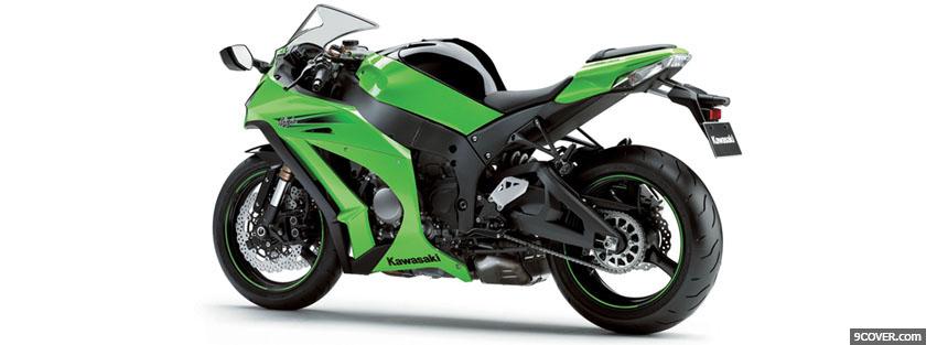 Photo ninja kawasaki green moto Facebook Cover for Free
