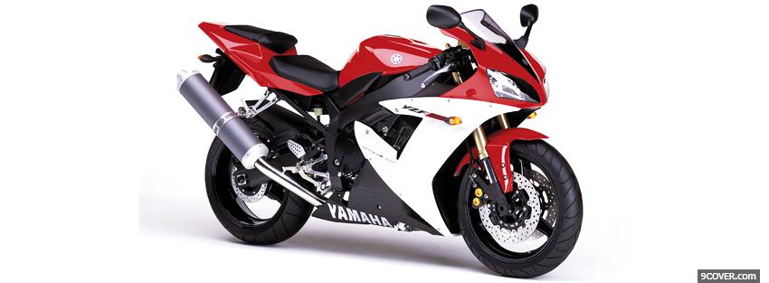 Photo red white yamaha moto Facebook Cover for Free