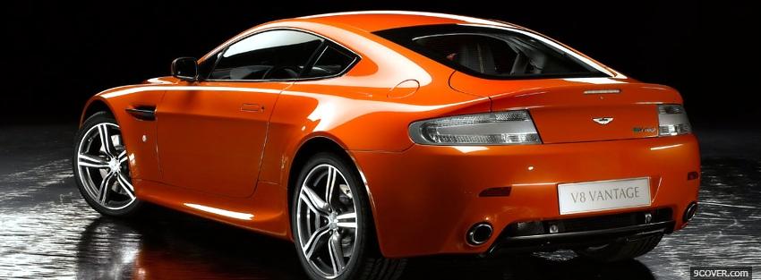 Photo aston martin vantage orange Facebook Cover for Free