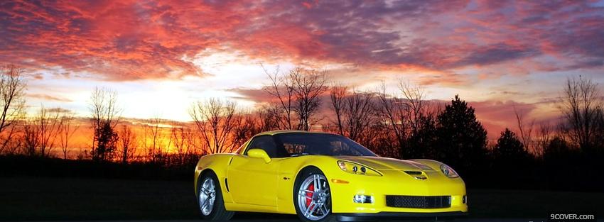 Photo chevrolet corvette in the woods Facebook Cover for Free