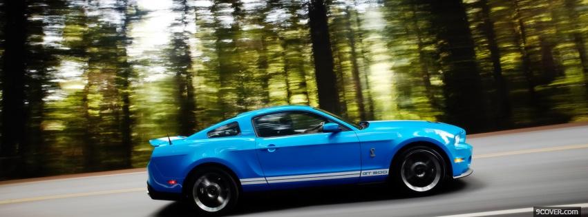 Photo ford mustang shelby blue Facebook Cover for Free