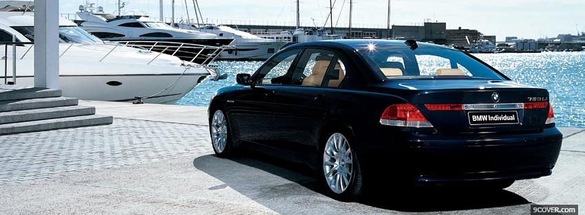 Photo bmw 7 and boat Facebook Cover for Free