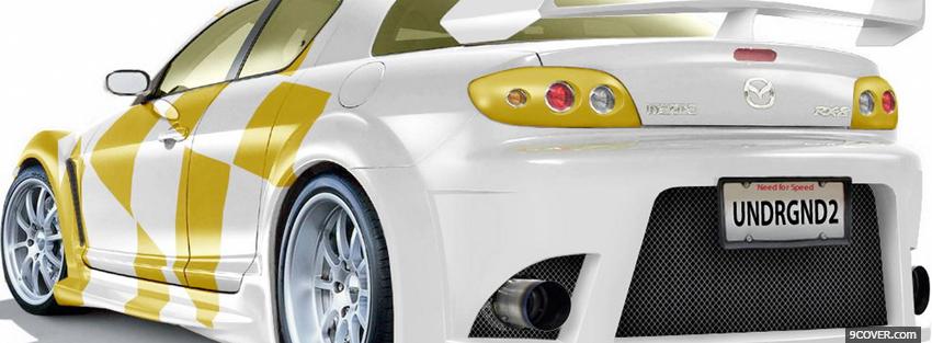 Photo white and yellow mazda car Facebook Cover for Free