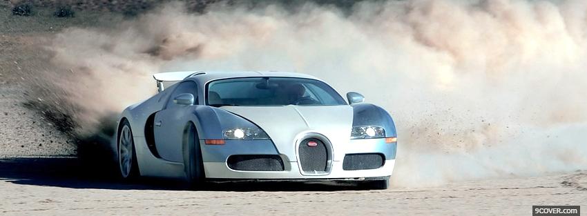 Photo bugatti veyron in the sand Facebook Cover for Free