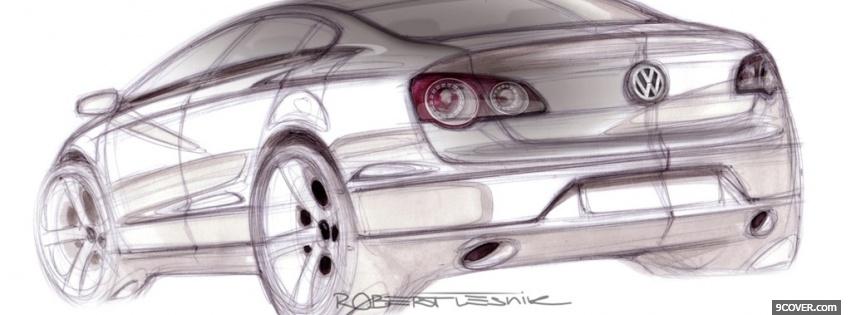Photo drawed volkswagen car Facebook Cover for Free