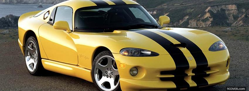 Photo yellow dodge viper gts coupe Facebook Cover for Free