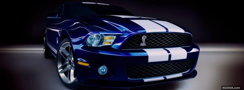 Photo white line ford mustang Facebook Cover for Free