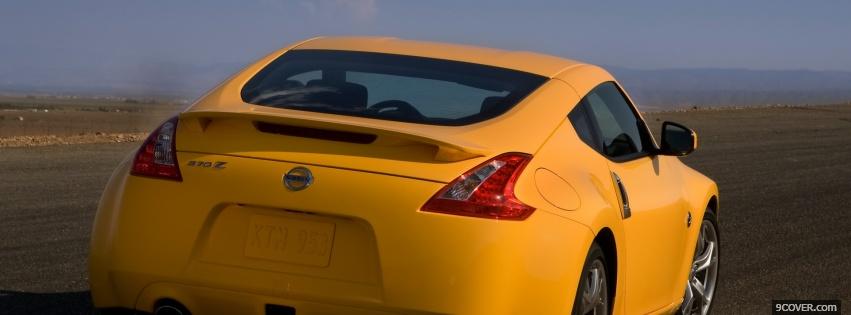 Photo yellow nissan car Facebook Cover for Free
