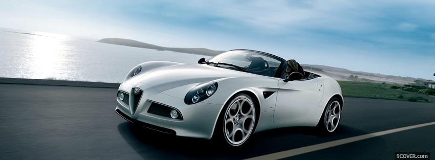 Photo alfa 8c spider outside Facebook Cover for Free