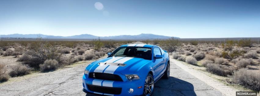 Photo ford mustang in the desert Facebook Cover for Free