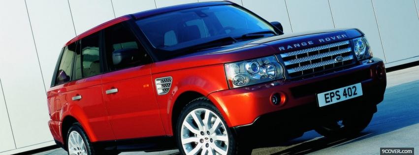 Photo red range rover car Facebook Cover for Free