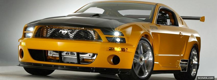 Photo ford mustang gtr yellow Facebook Cover for Free