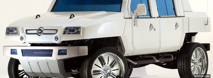 Photo white fiat hummer car Facebook Cover for Free