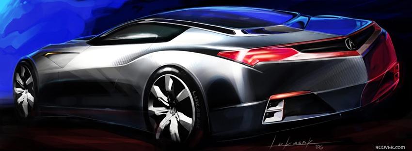 Photo silver sports car Facebook Cover for Free