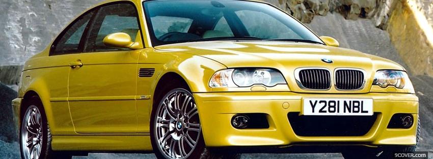 Photo yellow bmw m3 car Facebook Cover for Free