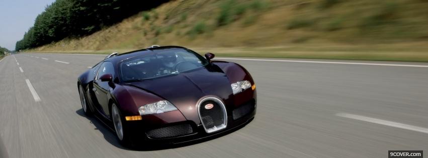 Photo bugatti veyron driving Facebook Cover for Free