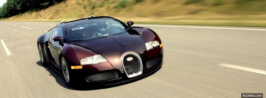 Photo bugatti veyron on the street Facebook Cover for Free