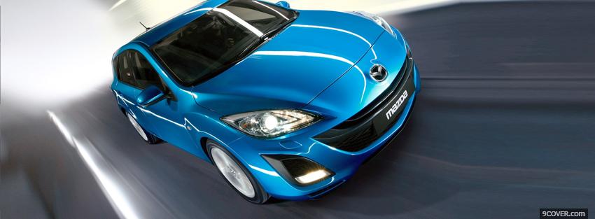 Photo blue mazda 3 car Facebook Cover for Free