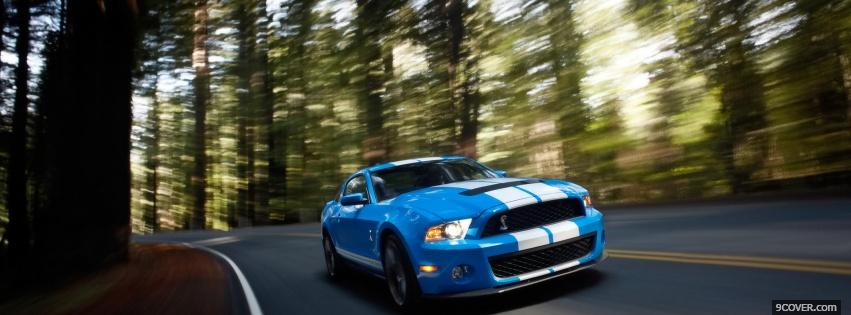 Photo blue and white shelby Facebook Cover for Free