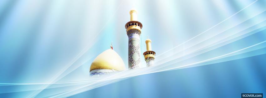 Photo religions abstract blue and muslim temple Facebook Cover for Free