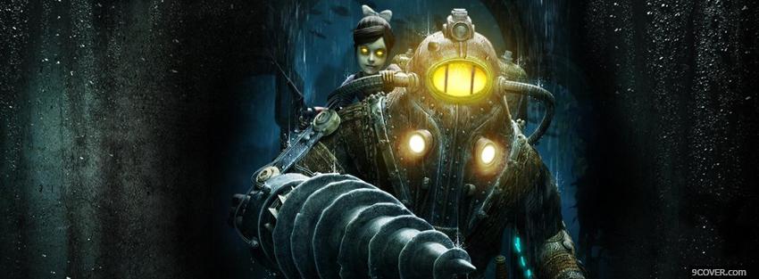 Photo video games bioshock at night Facebook Cover for Free
