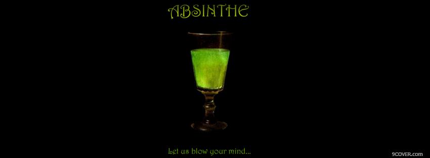 Photo green absinthe drink alcohol Facebook Cover for Free