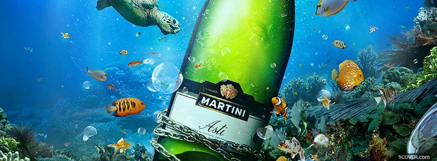 Photo martini asti in the ocean Facebook Cover for Free