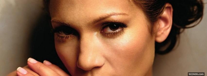 Photo serious eyes of jennifer lopez Facebook Cover for Free