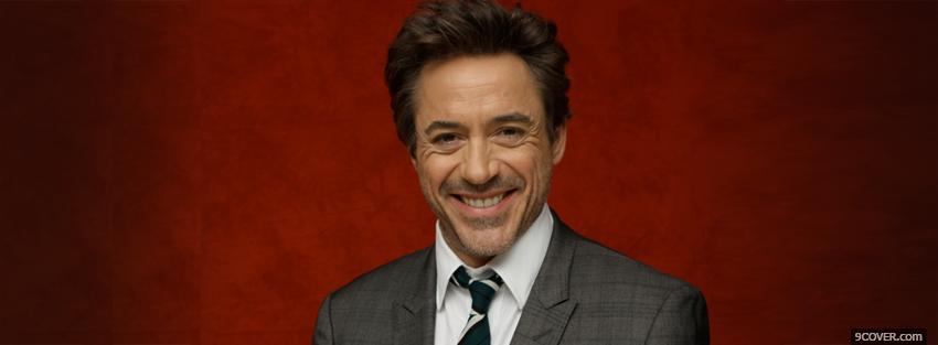 Photo celebrity robert downey jr smiling Facebook Cover for Free