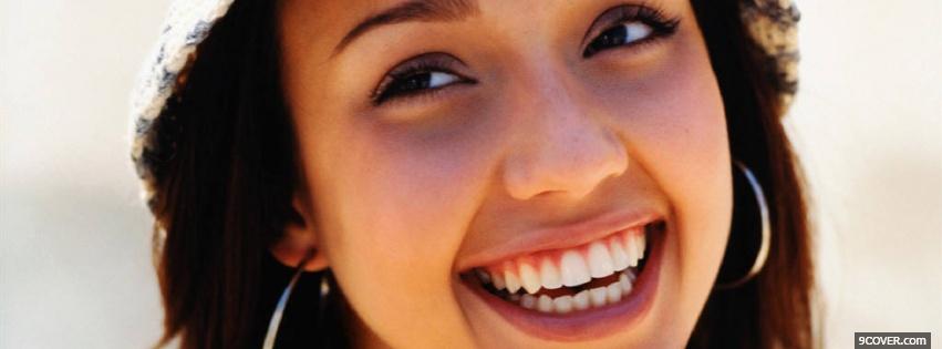 Photo smiling celebrity jessica alba Facebook Cover for Free