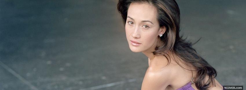 Photo celebrity maggie q long hair Facebook Cover for Free