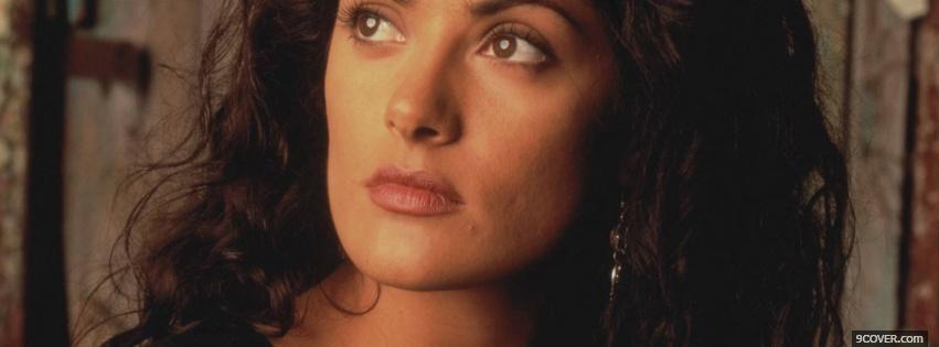 Photo looking up salma hayek Facebook Cover for Free