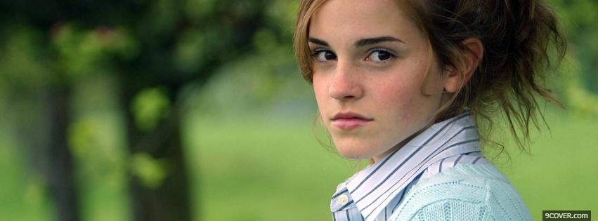 Photo emma watson serious face Facebook Cover for Free