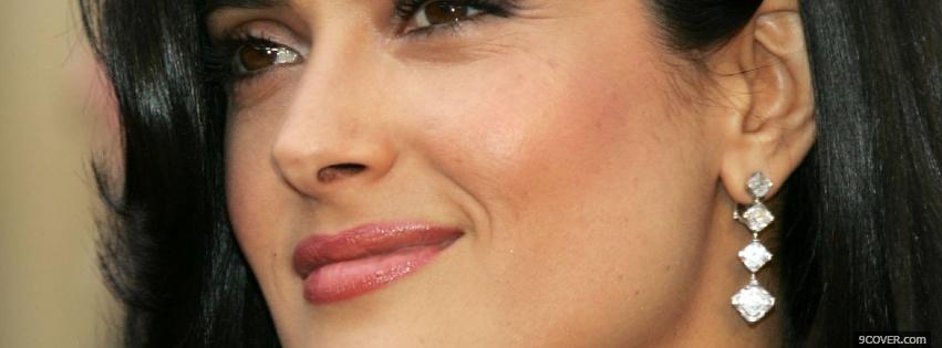 Photo salma hayek with earings Facebook Cover for Free