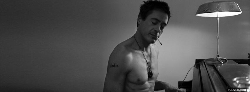Photo robert downey jr smoking Facebook Cover for Free