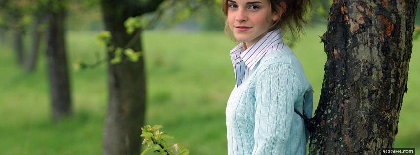 Photo emma watson with trees Facebook Cover for Free