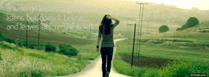 Photo wise girl quote Facebook Cover for Free