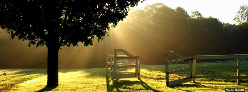 Photo sun beaming in a ranch Facebook Cover for Free