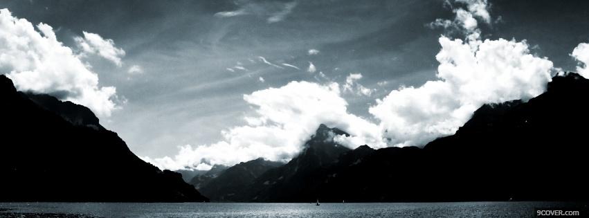 Photo beautiful black and white landscape Facebook Cover for Free