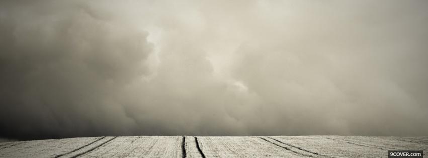 Photo black and white scenery and clouds Facebook Cover for Free
