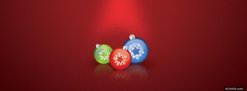 Photo colorful christmas ornaments Facebook Cover for Free