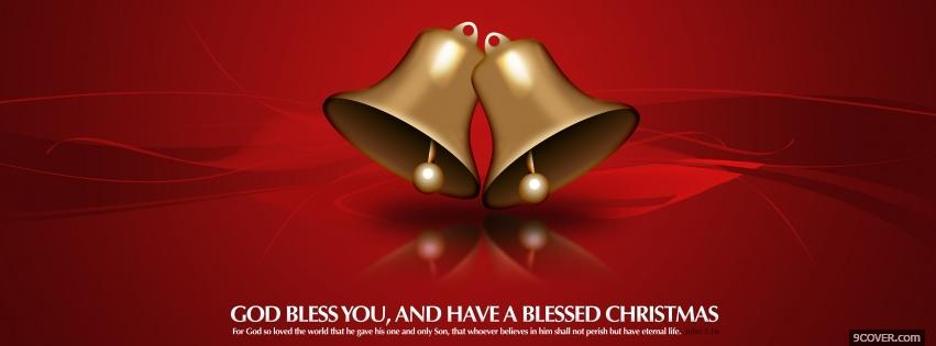 Photo red gold festive bells Facebook Cover for Free