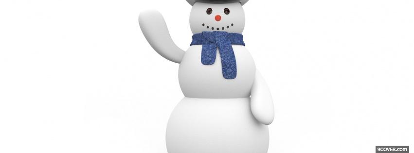 Photo snowman saying hi Facebook Cover for Free